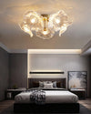lotus leaf glass semi flush ceiling light copper