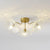 lotus leaf glass semi flush ceiling light copper