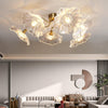 lotus leaf glass semi flush ceiling light copper
