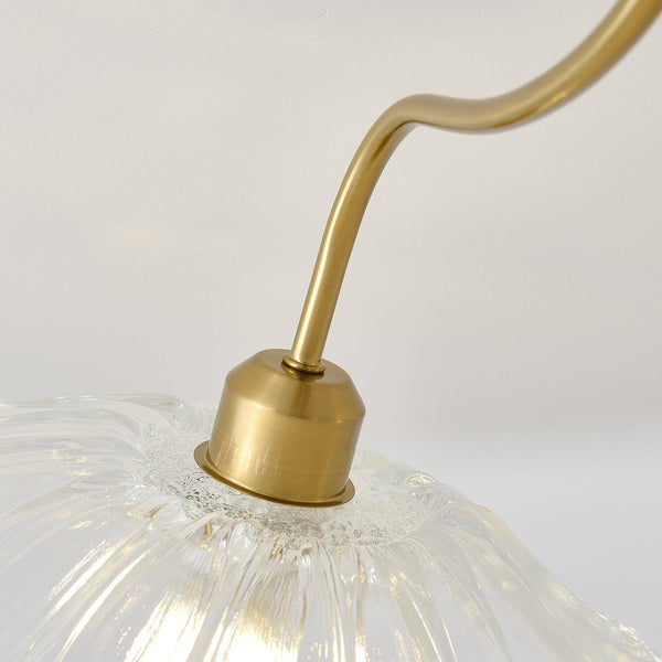 lotus leaf glass semi flush ceiling light copper