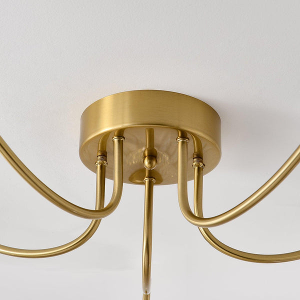 lotus leaf glass semi flush ceiling light copper