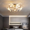 lotus leaf glass semi flush ceiling light copper