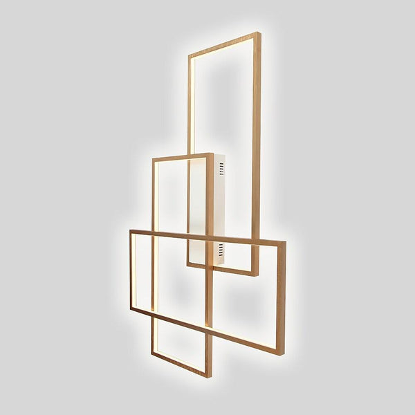 Overlapping Rectangles Aluminum Geometric Style Flush Mount Lighting Led Ceiling Light