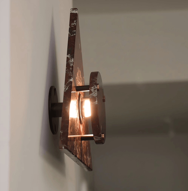 marble sculptural led wall sconce