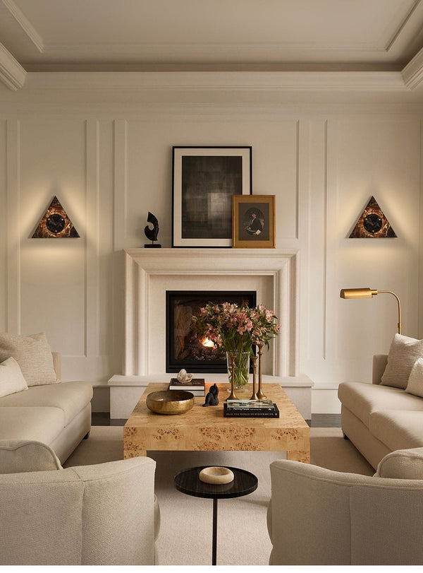 marble sculptural led wall sconce