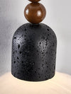 matte black travertine walnut bead pendant light