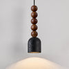 matte black travertine walnut bead pendant light