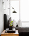 mid century black aluminum swing arm wall lamp