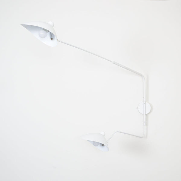 mid century black aluminum swing arm wall lamp