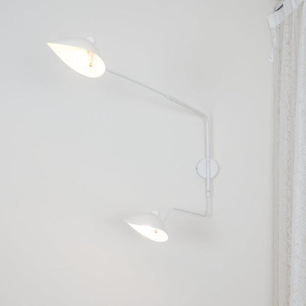 mid century black aluminum swing arm wall lamp