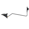 mid century black aluminum swing arm wall lamp