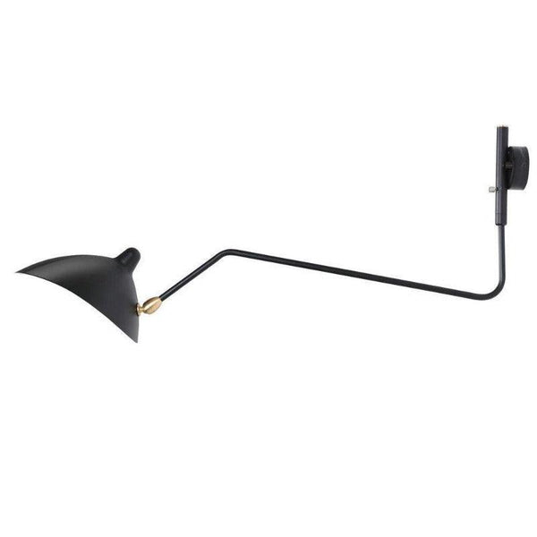 mid century black aluminum swing arm wall lamp