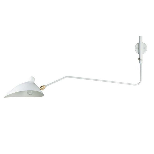 mid century black aluminum swing arm wall lamp