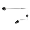 mid century black aluminum swing arm wall lamp