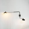 mid century black aluminum swing arm wall lamp