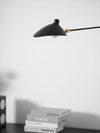 mid century black aluminum swing arm wall lamp