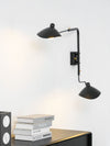mid century black aluminum swing arm wall lamp