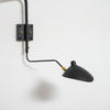 mid century black aluminum swing arm wall lamp