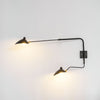 mid century black aluminum swing arm wall lamp