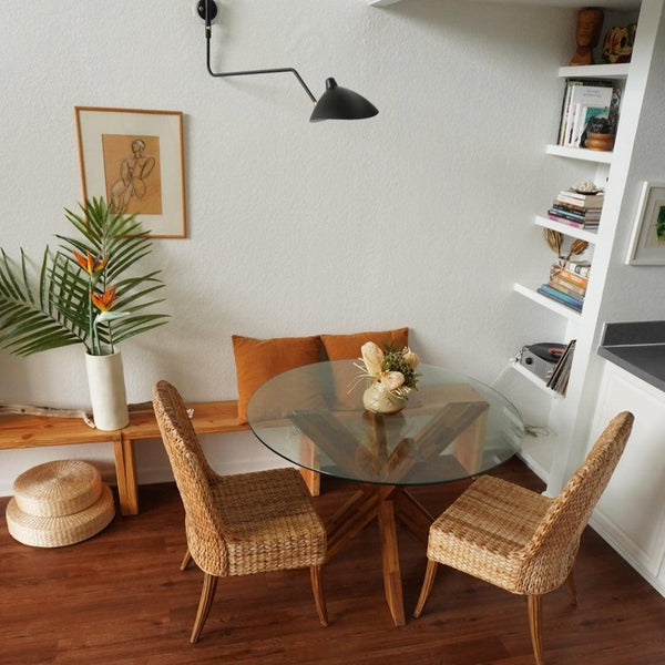 mid century black aluminum swing arm wall lamp