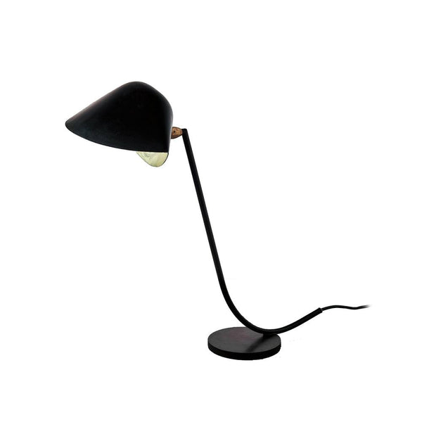 mid century black brass carbon steel table lamp