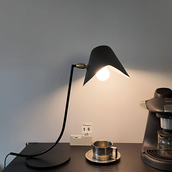 mid century black brass carbon steel table lamp