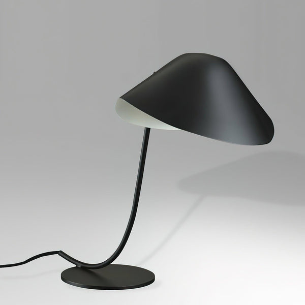 mid century black brass carbon steel table lamp