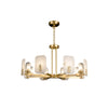 mid century brass alabaster conical chandelier
