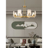mid century brass alabaster conical chandelier