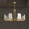 mid century brass alabaster conical chandelier