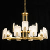 mid century brass alabaster conical chandelier