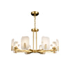 mid century brass alabaster conical chandelier