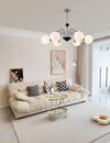 mid century glass globe chandelier black gold for dining room