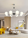 mid century glass globe chandelier black gold for dining room