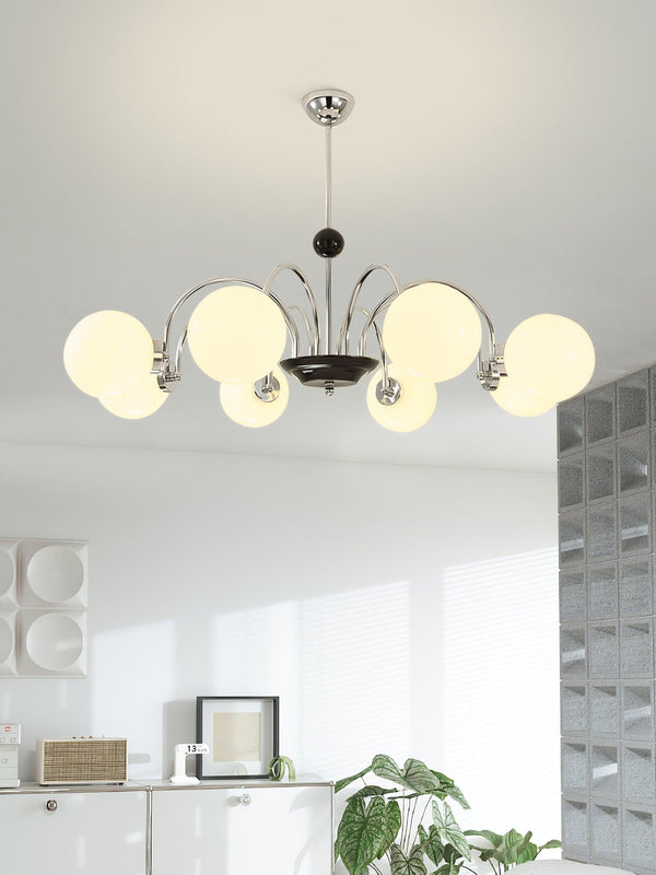 mid century glass globe chandelier black gold for dining room