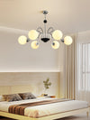 mid century glass globe chandelier black gold for dining room