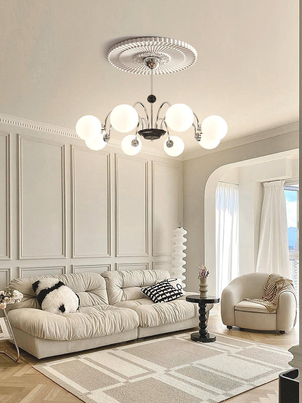 mid century glass globe chandelier black gold for dining room