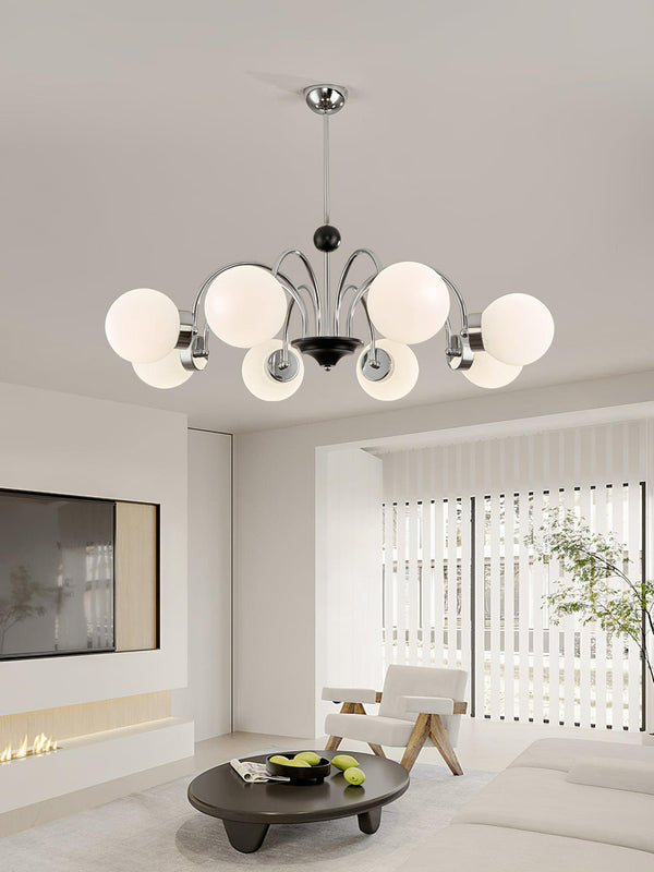 mid century glass globe chandelier black gold for dining room