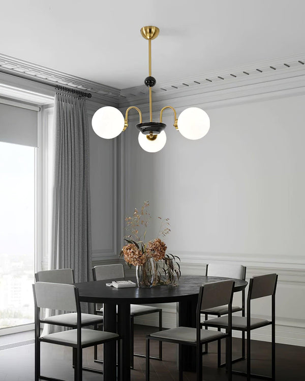 mid century glass globe chandelier black gold for dining room