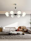 mid century glass globe chandelier black gold for dining room