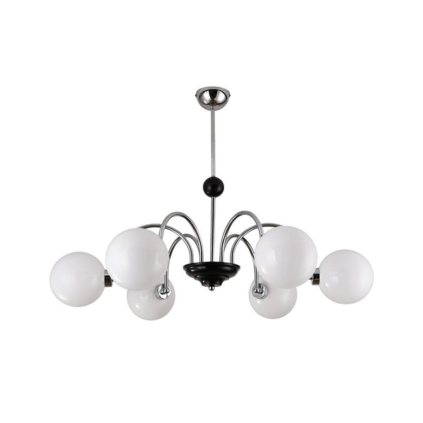 mid century glass globe chandelier black gold for dining room
