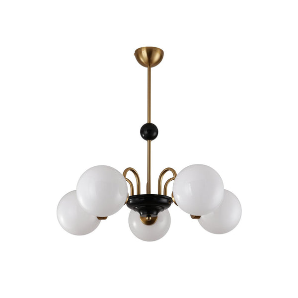 mid century glass globe chandelier black gold for dining room