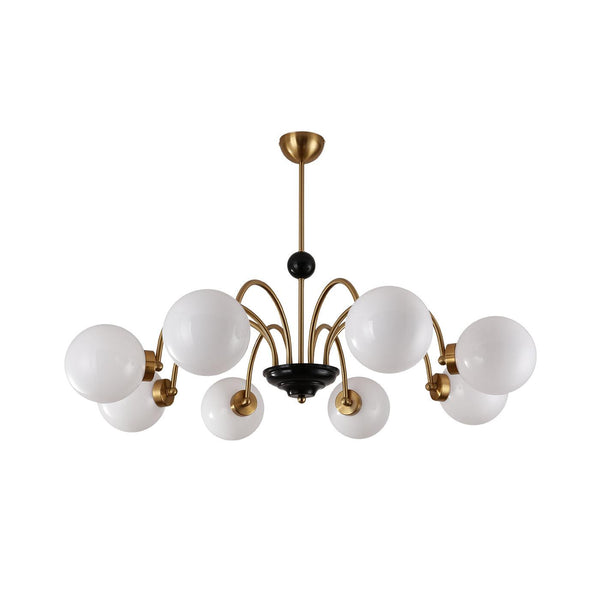 mid century glass globe chandelier black gold for dining room