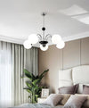 mid century glass globe chandelier black gold for dining room