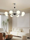 mid century glass globe chandelier black gold for dining room