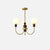mid century walnut gold frosted glass globe chandelier