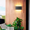 2 Light Black Modern Low Profile Exterior Porch Led Slim Outdoor Up Down Wall Light