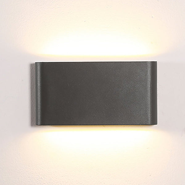 2 Light Black Modern Low Profile Exterior Porch Led Slim Outdoor Up Down Wall Light