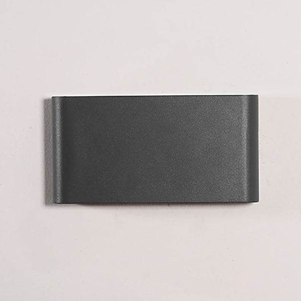 2 Light Black Modern Low Profile Exterior Porch Led Slim Outdoor Up Down Wall Light