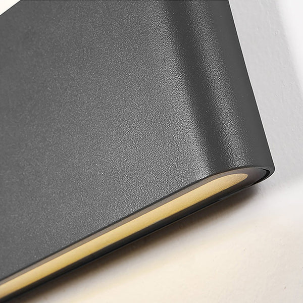 2 Light Black Modern Low Profile Exterior Porch Led Slim Outdoor Up Down Wall Light